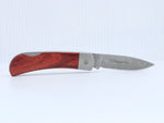 Load image into Gallery viewer, 3&quot; Lock back Knife- Mother of Pearl Endcaps w/ Lapis inlays w/ Damascus Steel Blade
