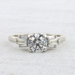 Load image into Gallery viewer, Diamond Engagement Ring With 1ct Center and Baguette Trim