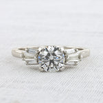 Load image into Gallery viewer, Classic 1.00ct Diamond Engagement Ring with Baguette Trim in White Gold
