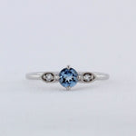 Load image into Gallery viewer, Aquamarine Birthstone Ring in White Gold
