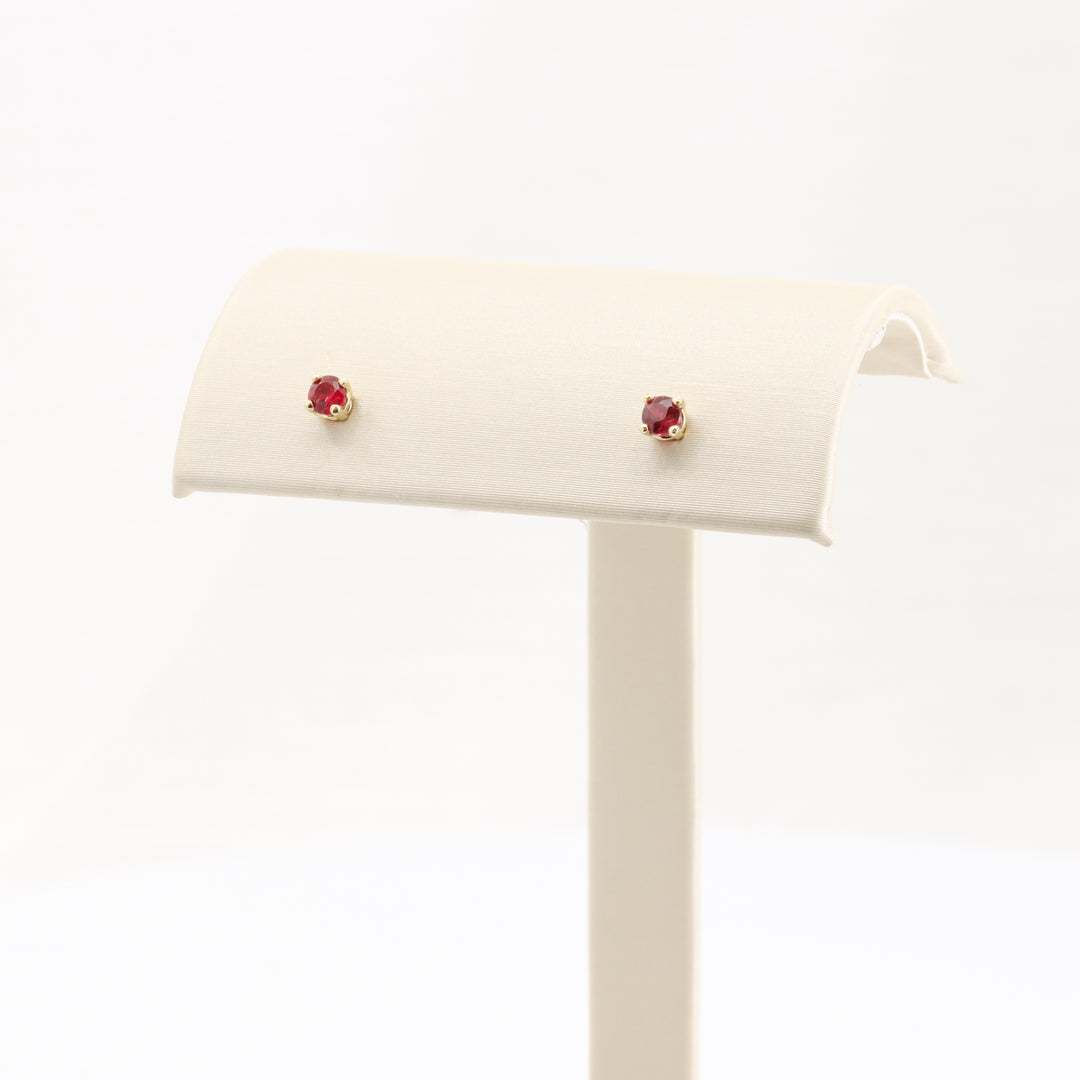 Ruby Stud Earrings, 0.26cttw in 14K Yellow Gold