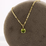 Load image into Gallery viewer, Peridot Solitaire Necklace in Yellow Gold