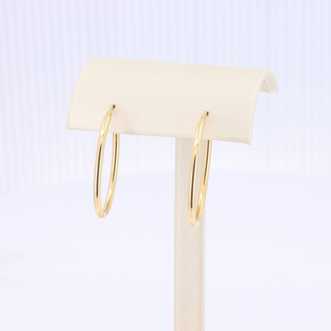 Hoop Earrings in Yellow Gold - 30mm