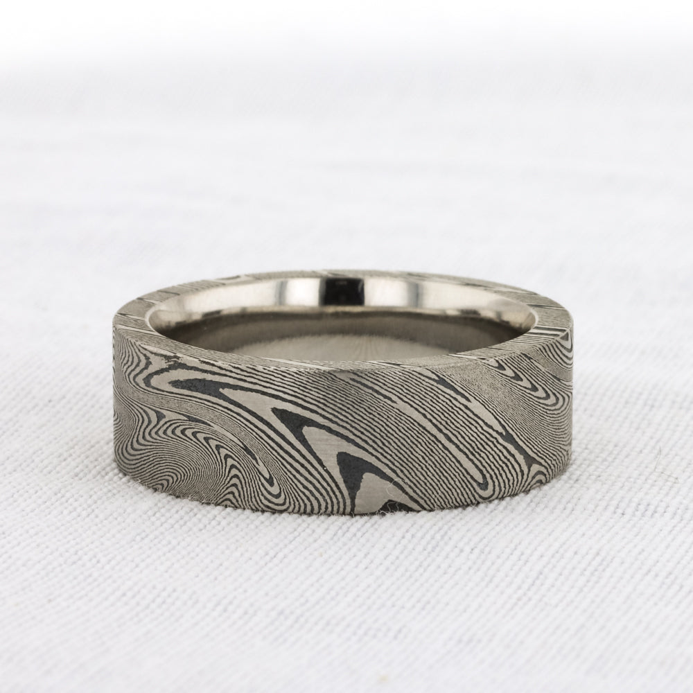 Supernova Pattern Damascus Steel Ring