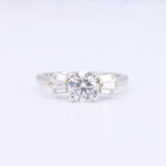 Load image into Gallery viewer, Classic 1.00ct Diamond Engagement Ring with Baguette Trim in White Gold
