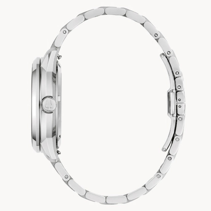 Bulova Sutton- Emerald Green Round Mechanical Face w/White Metal Features and Band