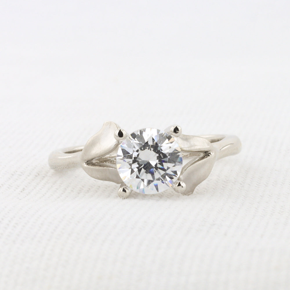Leaf Wrap Solitaire Engagement Ring Mounting