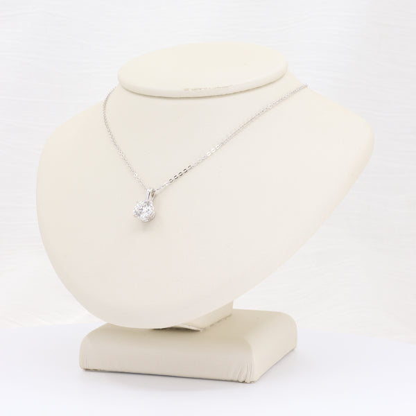 Lab-grown diamond solitaire pendant in white gold on an 18-inch chain, 1.09ct