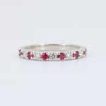 Load image into Gallery viewer, Ruby and Diamond Band, 0.33cttw Rubies and 0.31cttw Diamonds in 14K White Gold