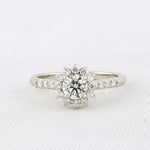 Load image into Gallery viewer, Halo Engagement Ring in White Gold