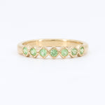 Load image into Gallery viewer, Tsavorite Garnet Stacking Ring, 0.27cttw Garnets in 14K Yellow Gold