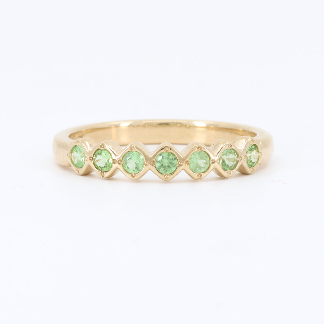 Tsavorite Garnet Stacking Ring, 0.27cttw Garnets in 14K Yellow Gold