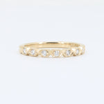 Load image into Gallery viewer, Diamond Geometric Stacking Ring with Millgrain Details, 0.15cttw in 14K Yellow Gold