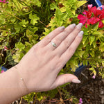 Load image into Gallery viewer, Peridot Signet Ring in White gold w/ Diamond Trim
