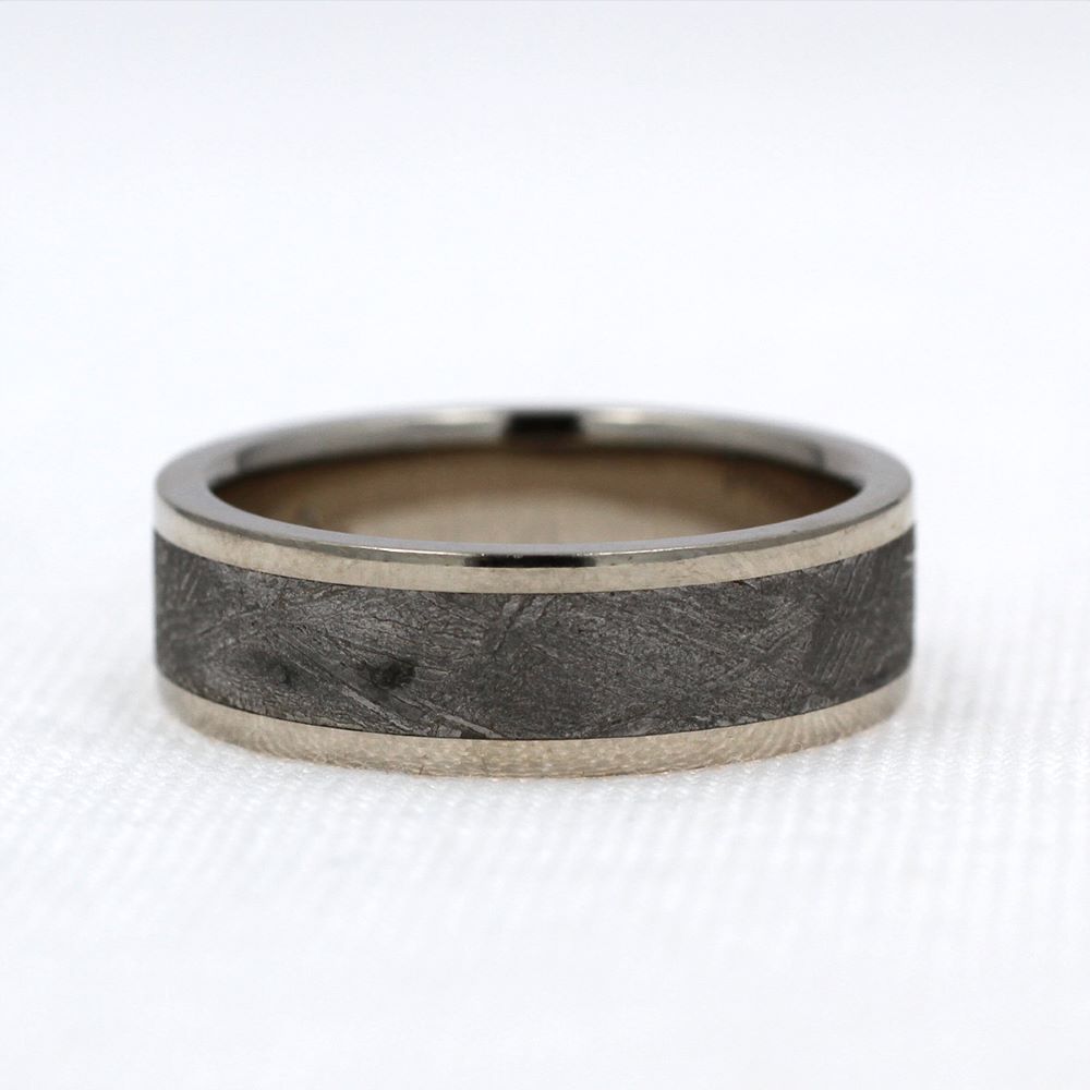 Capella Meteorite Ring with White Gold and Palladium