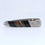 Load image into Gallery viewer, 4&quot; Liner Lock Knife w/pocket clip- Mammoth Tusk Inlay with Damascus Steel Blade
