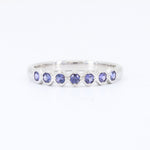 Load image into Gallery viewer, Purple Sapphire Stacking Ring, 0.29cttw Sapphires in 14K White Gold