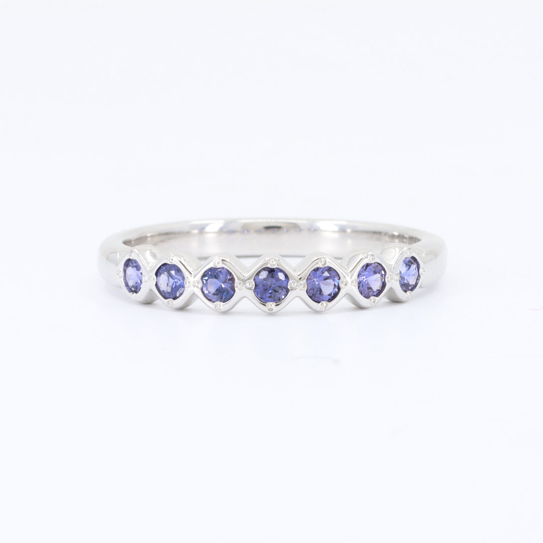 Purple Sapphire Stacking Ring, 0.29cttw Sapphires in 14K White Gold