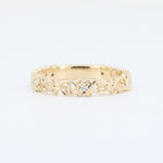 Load image into Gallery viewer, Floral Diamond Band, 0.04cttw in 14K Yellow Gold