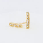 Load image into Gallery viewer, Diamond Bar Stud Earring in Yellow Gold
