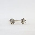 Load image into Gallery viewer, Pavé Diamond Flower Stud Earrings in White Gold
