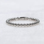 Load image into Gallery viewer, Beaded Stackable Ring in White Gold
