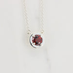 Load image into Gallery viewer, Garnet Station Necklace, 0.61ct in Sterling Silver, 18 inch