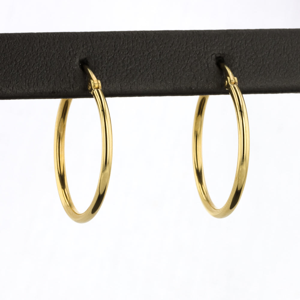 Hoop Earrings in Yellow Gold - 20mm