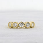Load image into Gallery viewer, Five Stone Diamond Bezel Band in Yellow Gold - 1.00cttw