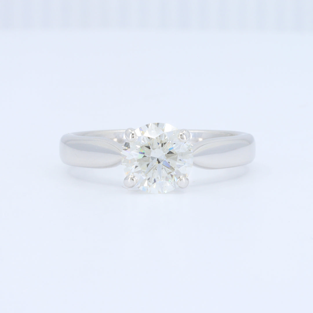 Upcycled 1.37ct Solitaire Engagement Ring in White Gold