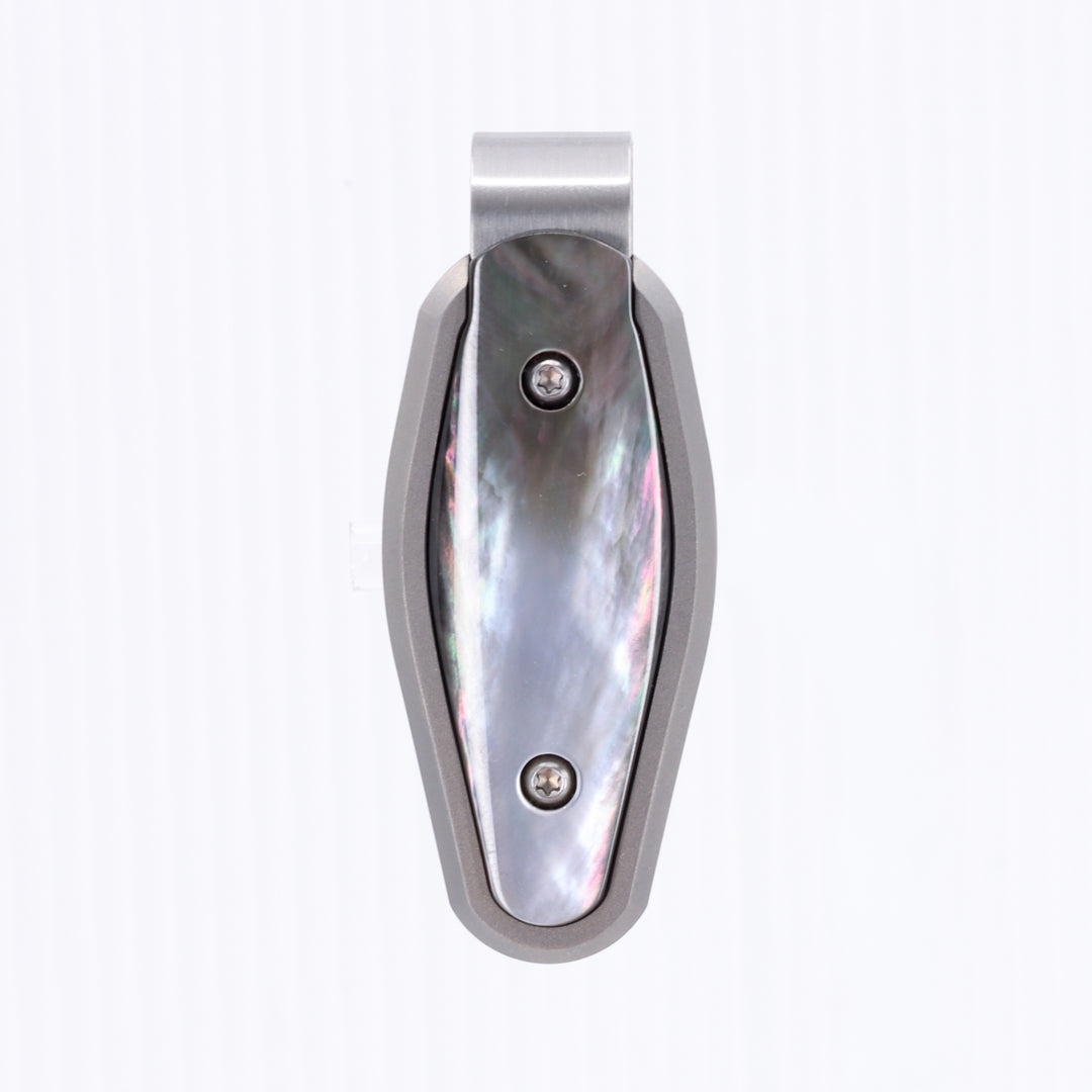 Titanium Money Clip w/ Black Mother of Pearl Inlay