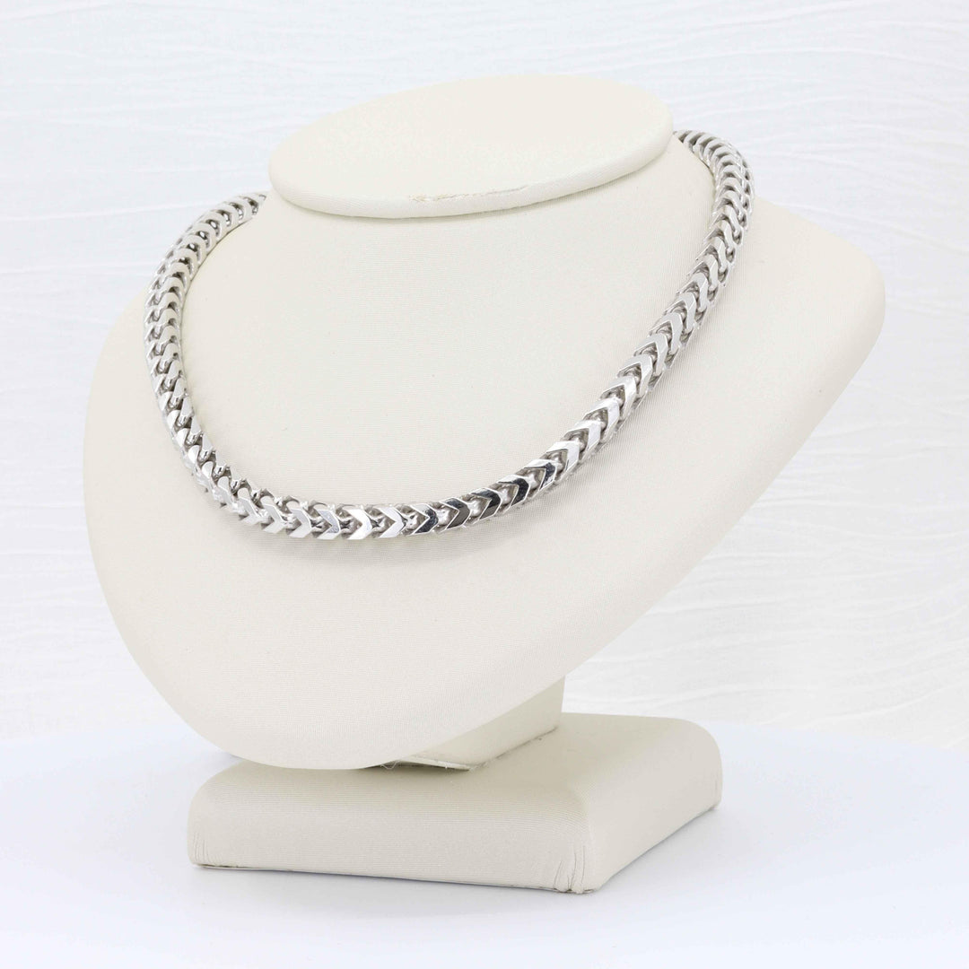 Square Wheat Chain Necklace, 4.6mm in Sterling Silver, 24 inch - Kizer Cummings Jewelers