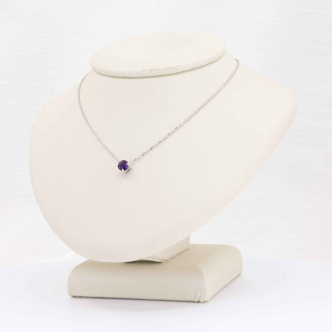 Amethyst Pendant, 0.32ct in 14K White Gold, 18 inch Chain - Kizer Cummings Jewelers
