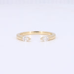 Load image into Gallery viewer, Double Marquies Open Shank Band in Yellow Gold
