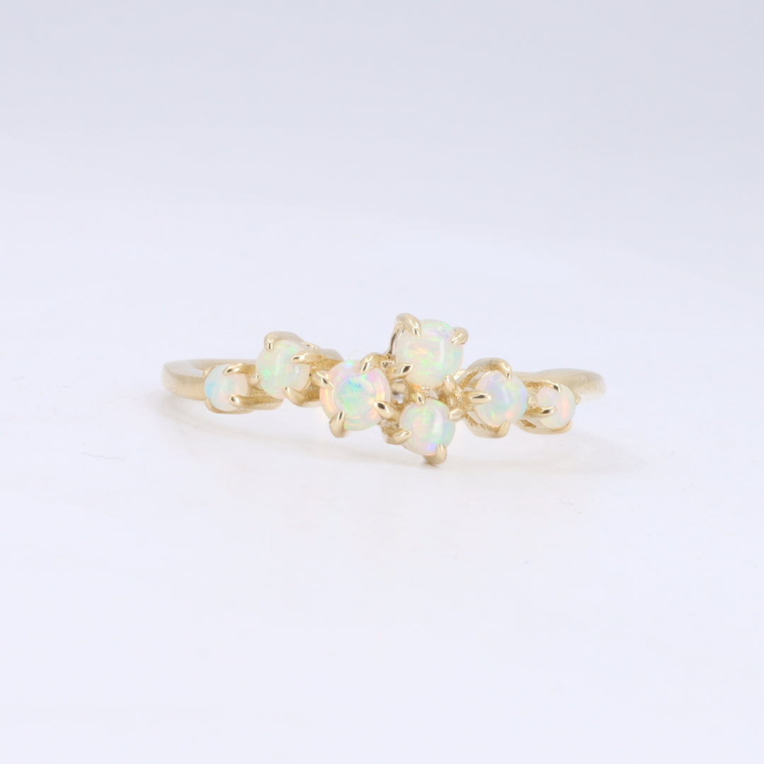 Australian Opal Bubble Cluster Ring in Yellow Gold