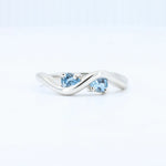 Load image into Gallery viewer, Aquamarine Wave Ring, 0.29cttw Aquamarine in 14K White Gold - Kizer Cummings Jewelers