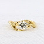 Load image into Gallery viewer, 14K Yellow Gold Swirl Solitaire Engagement Ring