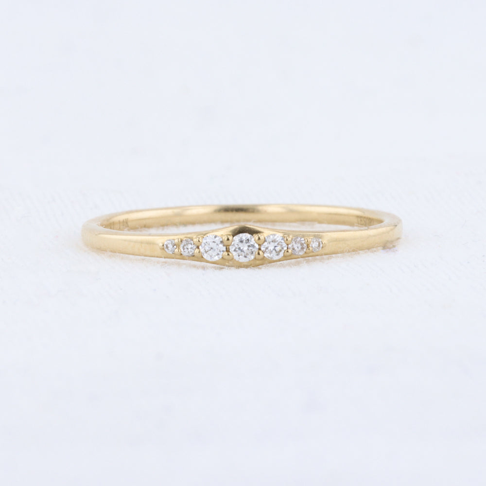 Tapered Diamond Stackable Band in Yellow Gold