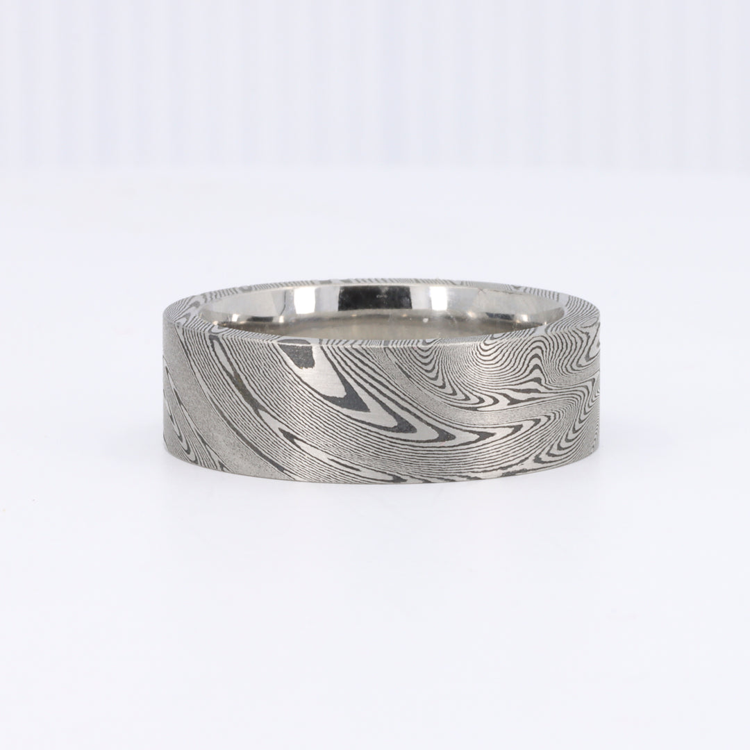 Supernova Pattern Damascus Steel Ring