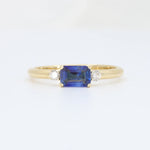 Load image into Gallery viewer, Sapphire and Diamond Ring, 0.70ct Sapphire with 0.08cttw Diamonds in 14K Yellow Gold - Kizer Cummings Custom Jewelers