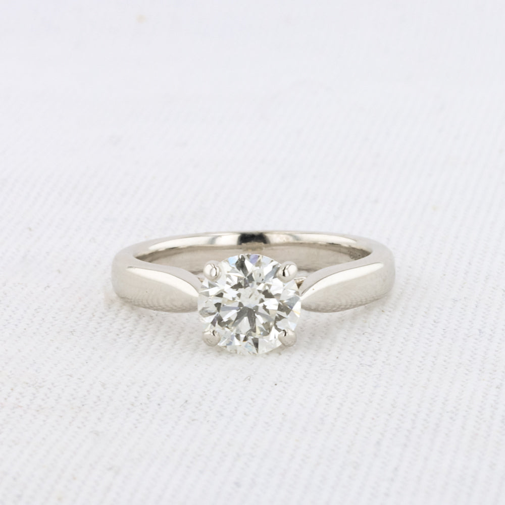 Upcycled 1.37ct Solitaire Engagement Ring in White Gold