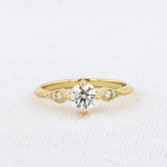 Load image into Gallery viewer, Kite Detail Ring with 0.50ct Round Diamond