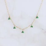 Load image into Gallery viewer, Quintuple Triforce Emerald Necklace in Yellow Gold
