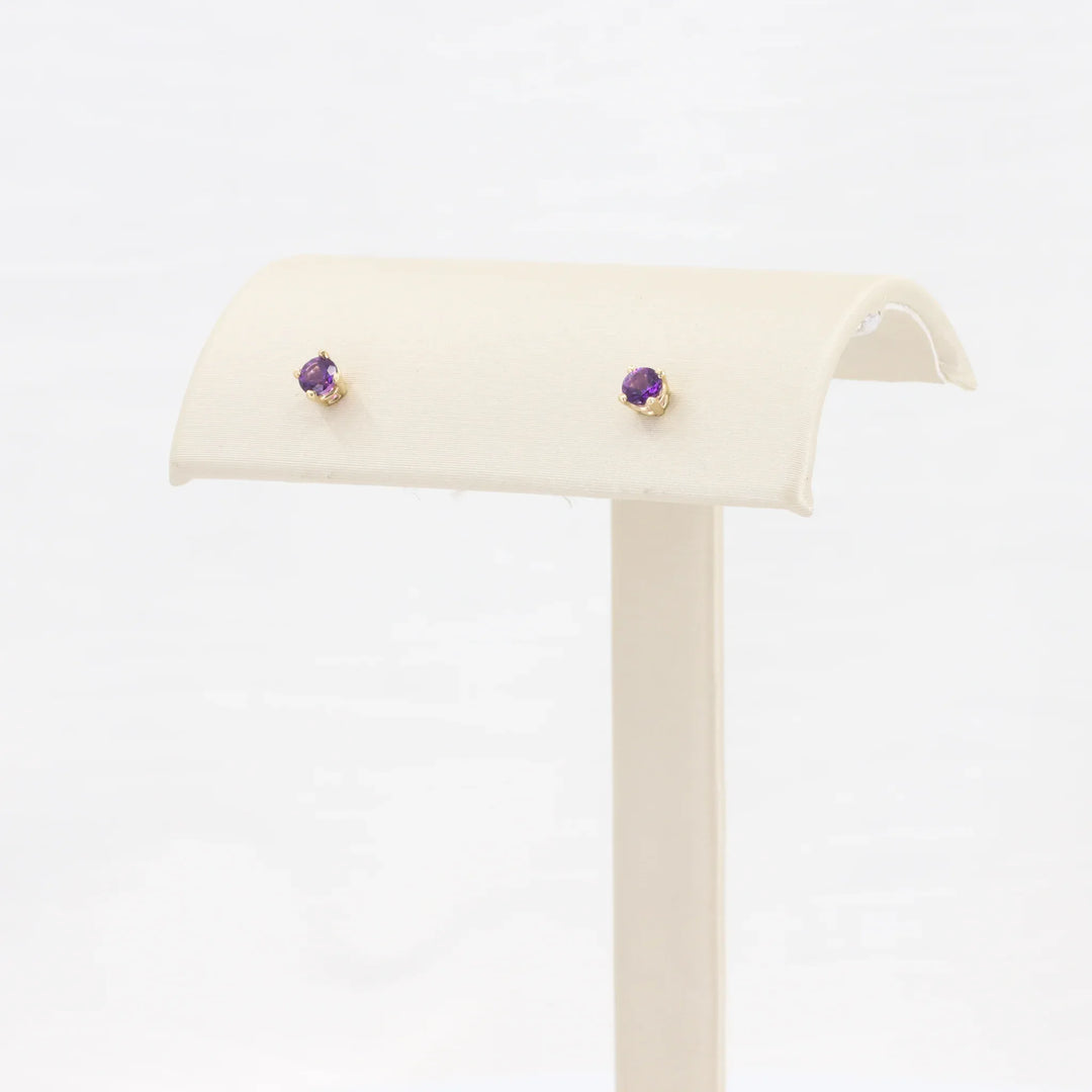 Amethyst Stud Earrings, 0.20cttw in 10K Yellow Gold - Kizer Cummings Jewelers