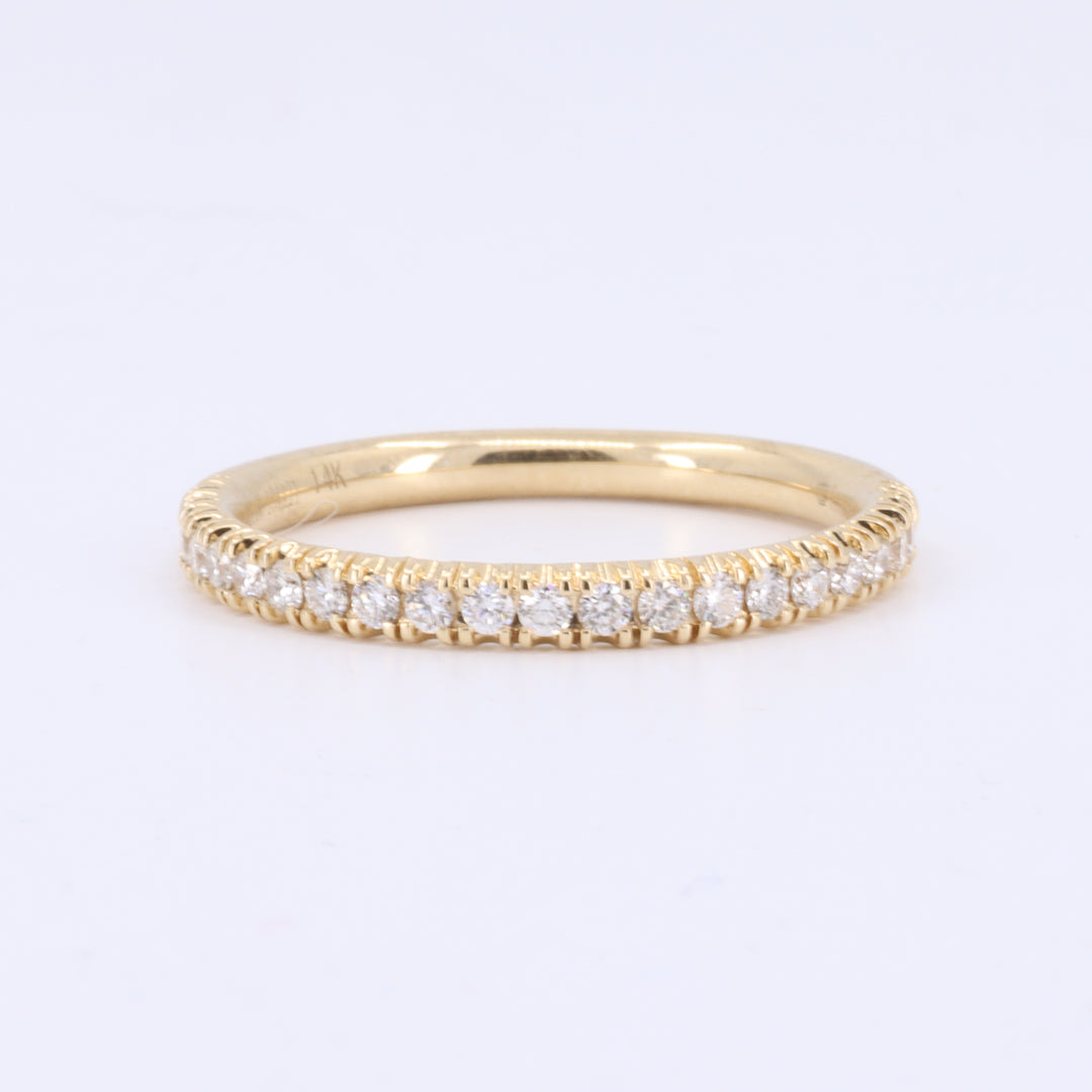 Micro Set Diamond Band in Yellow Gold