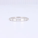 Load image into Gallery viewer, Alternating Marquise and Baguette Diamond Wedding Band in White Gold
