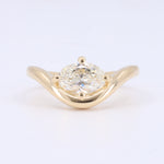 Load image into Gallery viewer, East West Oval Diamond Wave Engagement Ring, 1.00ct I VS  in 14K Yellow Gold