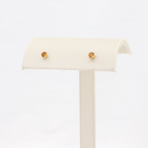 Citrine Stud Earrings, 0.20cttw in 10K Yellow Gold - Kizer Cummings Custom Jewelers