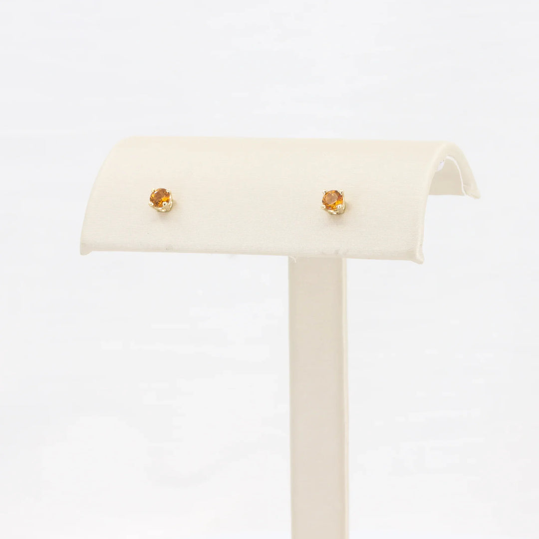 Citrine Stud Earrings, 0.20cttw in 10K Yellow Gold - Kizer Cummings Jewelers
