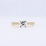 Load image into Gallery viewer, Old European Cut Diamond Solitaire Engagement Ring in 14K Yellow Gold
